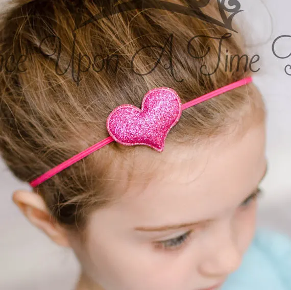 Nishine новорожденный Блестящий персик оголовье Девушки Сердце Любовь эластичные ленты для волос Детские Головные уборы Подарок на день рождения реквизит для фотосессии