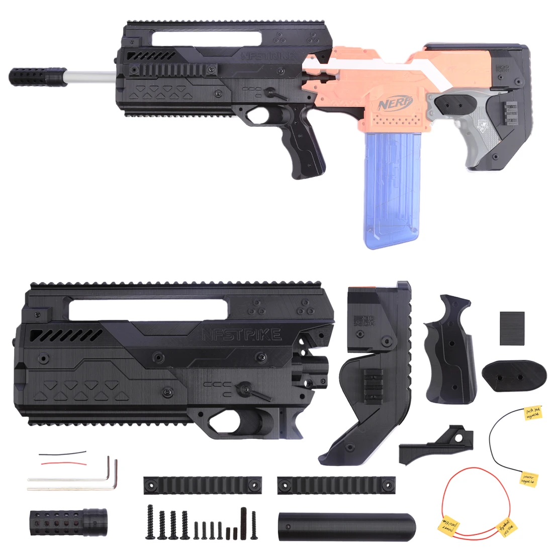 

Darts Blaster STF VHS2 3D Print Body Kit for Nerf Stryfe - Black