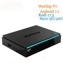 WeChip V7 android tv box 7.1 OS S912 Octa-core 3G + 32G 64bit 2.4G + 5 3gwifi + BT 4 K kodi 17.3 1000LAN HD Media Player PK h96pro + x92
