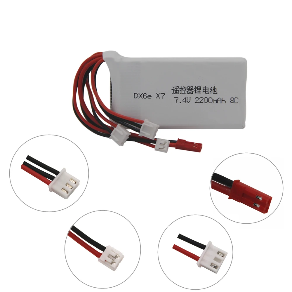 Limskey Li-2 S 7.4V 2200 Mah Ai Polimeri Di 8C Lipo Batteria Per Radiolink Rc3S Rc4Gs Rc6Gs Dx6E Dx6 Per Taranis Q X7 Trasmettitore