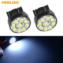 FEELDO 20 шт. Белый 12 В T20 7440 9SMD 1210 чип Авто Хвост поворотов тормоза лампы светодиодные фонари лампа # FD-1743