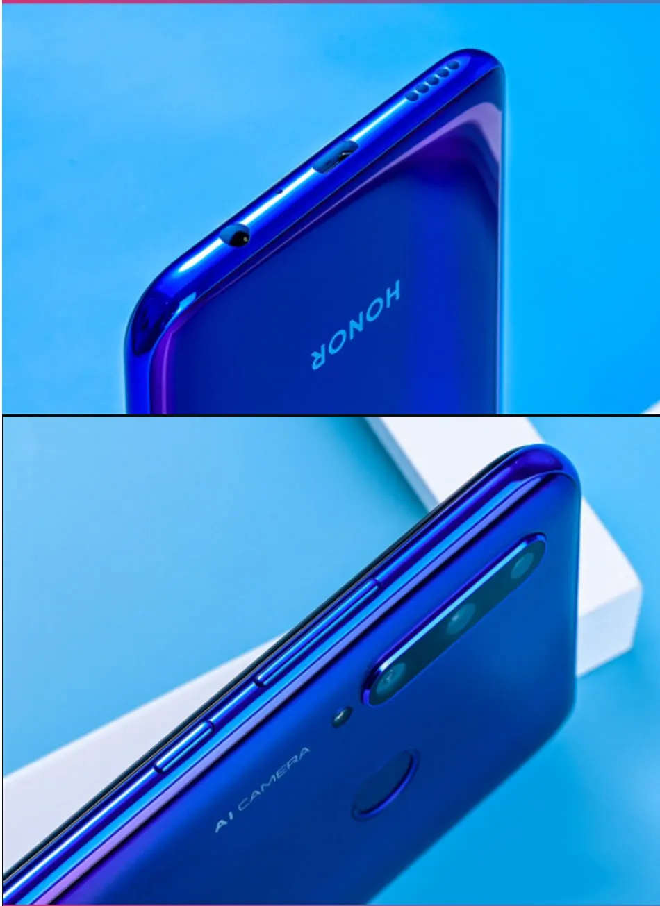 Абсолютно мобильный телефон Honor 20i 4G LTE, 6,21 дюймов, 6 ГБ ОЗУ, 64 Гб ПЗУ, Восьмиядерный процессор Kirin 710, Android 9,0, МП, телефон для распознавания лица, отпечатков пальцев