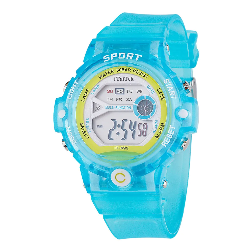 Женские спортивные часы reloj многофункциональные водонепроницаемые светящиеся