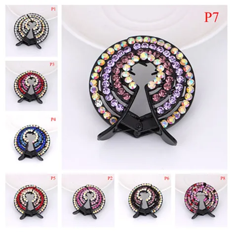 Bird Nest Crystal Hairpin Fashion Ladies Ponytail Hair Clips Pins Hair Bun Holders Women Crystal Hair Accessories 8 Colors