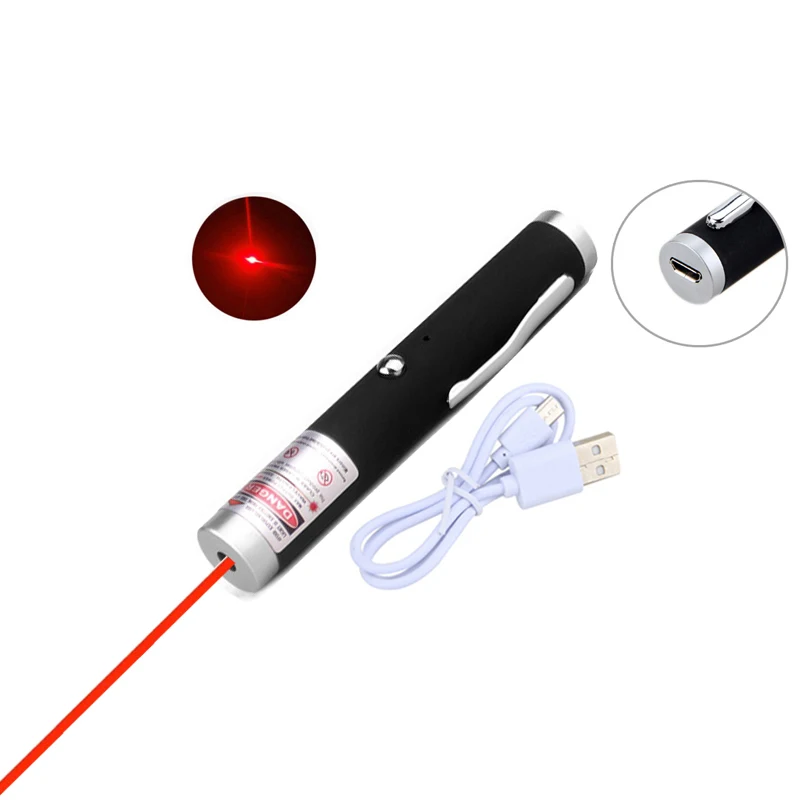 Красная лазерная ручка USB зарядка 5 мВт 650нм Профессиональная Высокая мощность