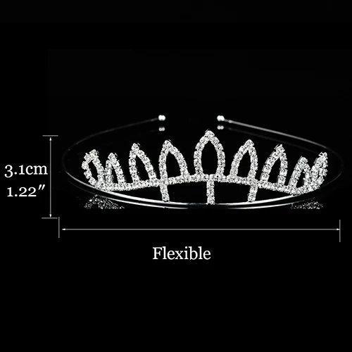 Принцесса Кристалл Диадемы и повязка в виде короны дети девушки выпускного вечера шоу Корона Свадебные аксессуары украшения для волос - Окраска металла: 28