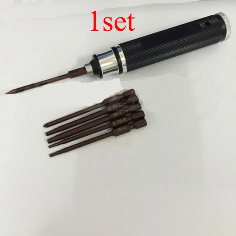 

1Set Alloy 6 in 1 Hex Hexagon Screwdriver 1.5 2 2.5 3MM Screwdrivers Straight Phillips Screw Driver for RC Model Aircraft