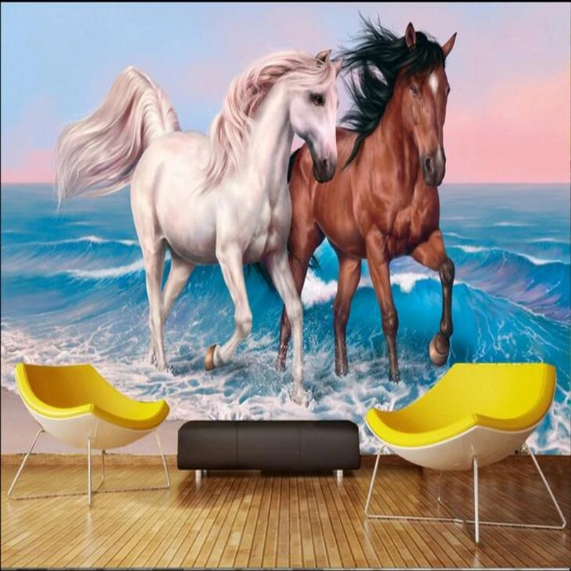 Beibehang 大型カスタム壁紙手塗装幸福ダブル馬海ロマンチックなリビングルームのテレビの背景 Custom Wallpaper Wallpaper Hand Paintedwallpaper Custom Aliexpress Beibehang 大型カスタム壁紙手塗装幸福ダブル馬海ロマンチックなリビングルームのテレビの背景 Custom Wallpaper Wallpaper Hand Paintedwallpaper Custom Aliexpress