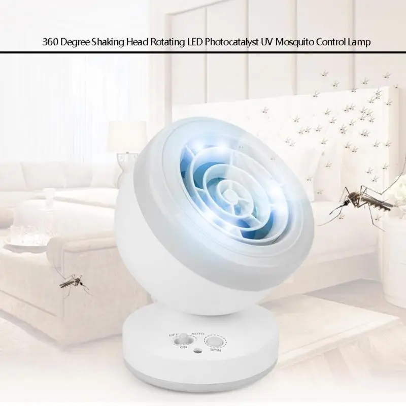 USB Электрический убийца москитов светодиодный светильник УФ Жук Zapper москитная ловушка насекомых 360 градусов голова встряхивание комаров убийца лампа для дома