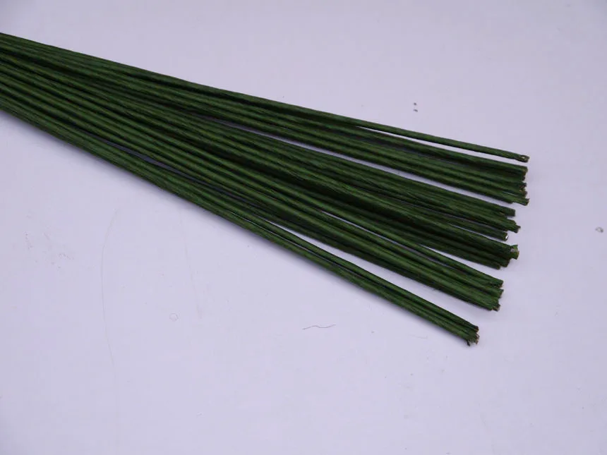 

2# green paper covered wire 20pcs per bag hand bouquet flower wire