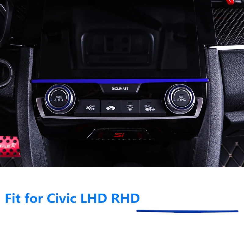 Фортепиано красный Интерьер Литье крышка ABS Decroation крышка планки для Honda Civic 10th LHD стайлинга автомобилей - Название цвета: Option 4