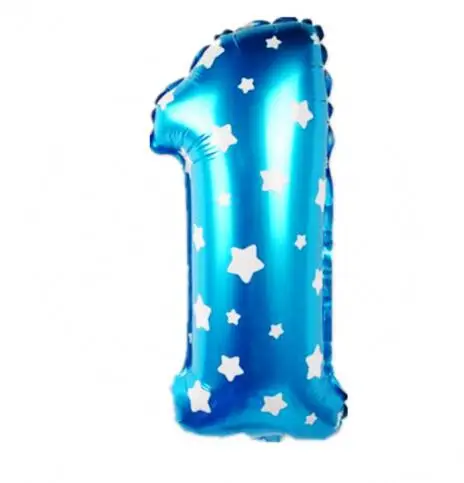 16 дюймов розовый и голубой номер фольга Воздушные шары цифра воздушные шарики с днем рождения Свадебные украшения письмо воздушный вечерние шар событие вечеринок - Цвет: Blue 1