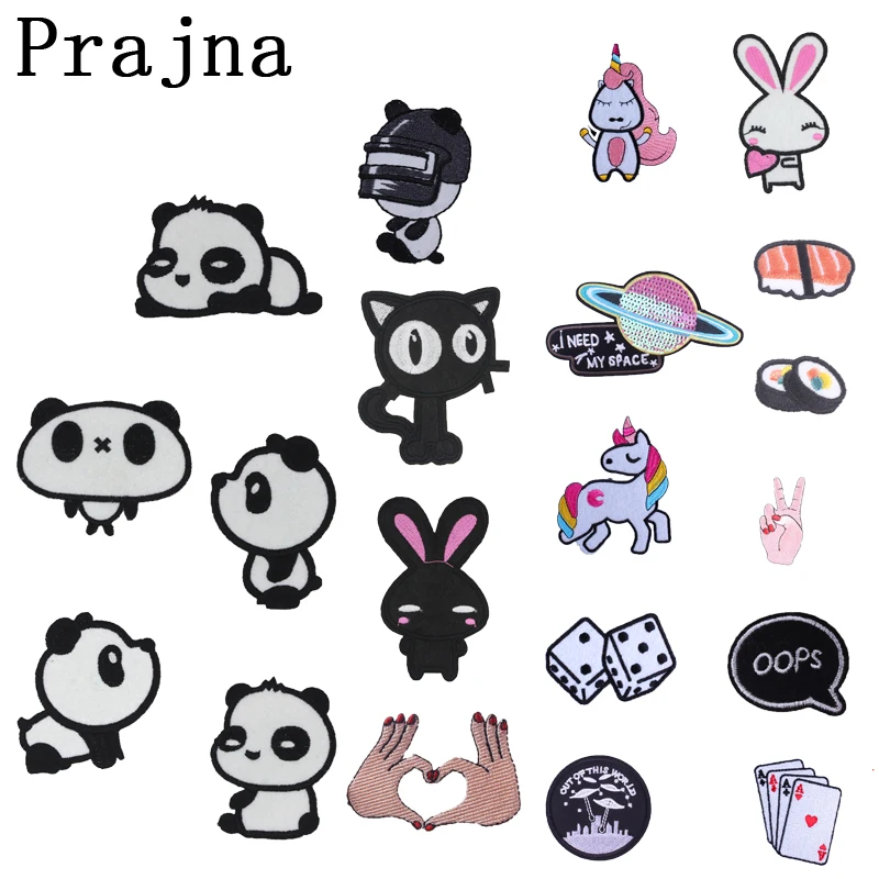 

Prajna unicorn panda cat patch iron on clothing Jedi survival Applied to clothes Embroidered clothes stickers Heat transfer F