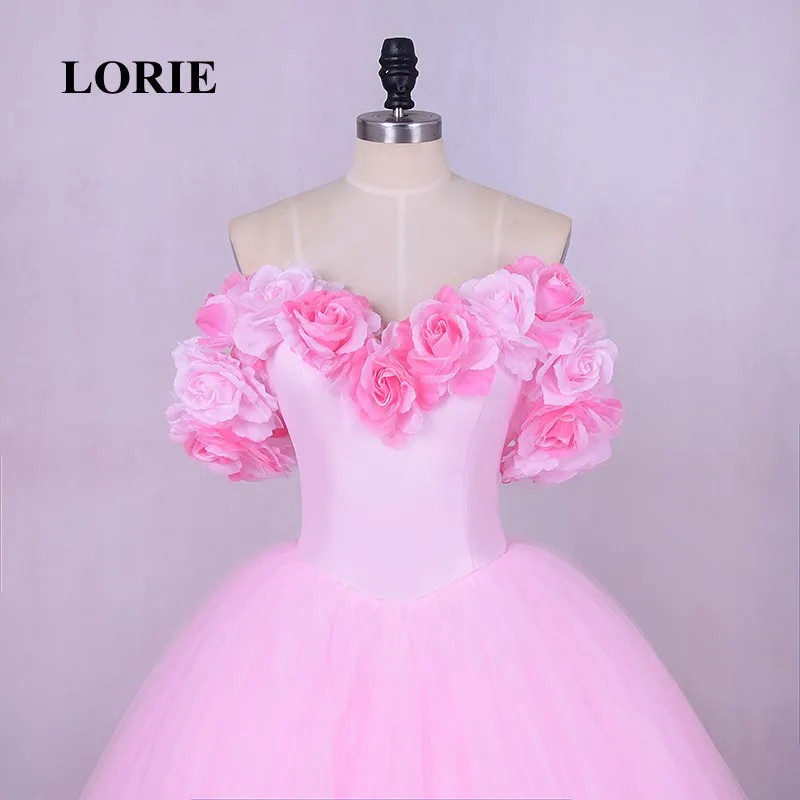 Свадебное платье LORIE с розовыми облаками и розами длинное Тюлевое пышное