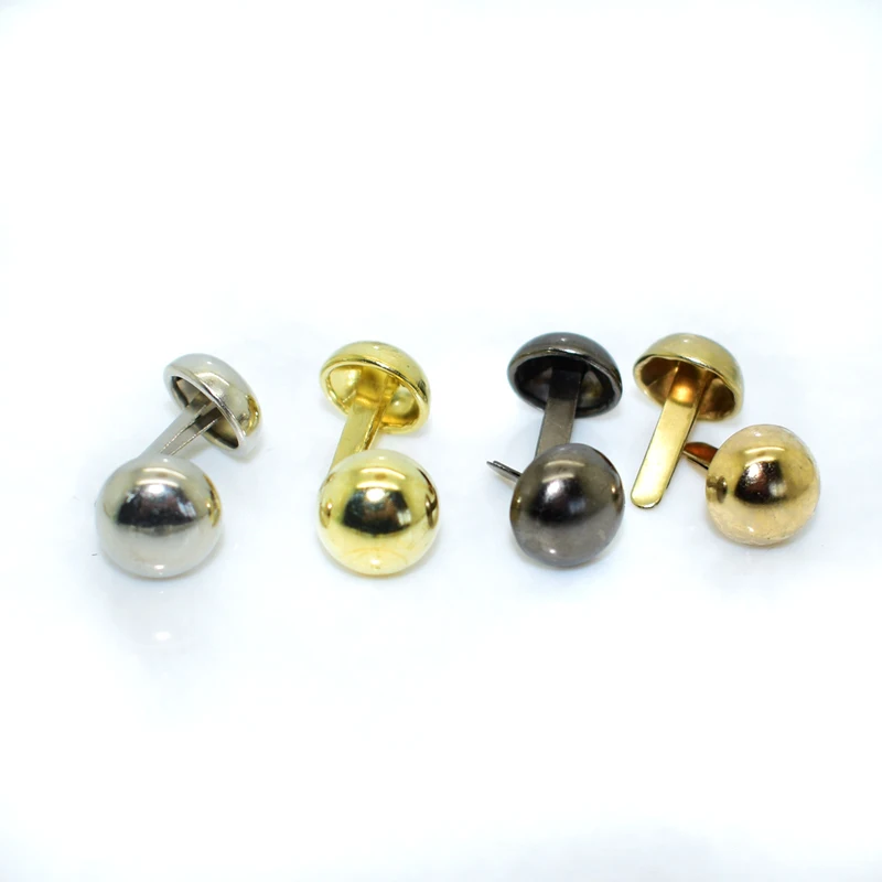 

100Pcs 10mm Gold Plated Black Silver Metal Round Purse Feet Rivets Studs Pierced fit Punk Rock Rivets Embellishment DIY Crafts