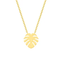 

10pcs/lot Stainless Steel Leaf Chains Necklace Beach Palm Tree Collier Bijoux Femme Gold Silver Bohemina Necklace Jewelry