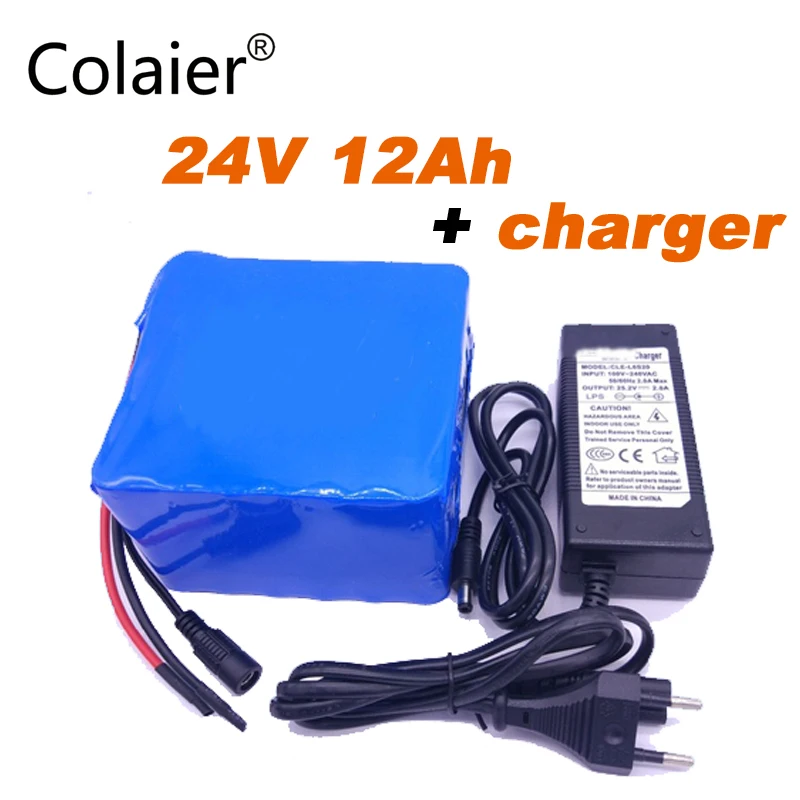 Colaier 24v 12ah 6S6P lithium battery pack 25.2V li-ion for bicycle 350w e bike 250w motor wit | Электроника