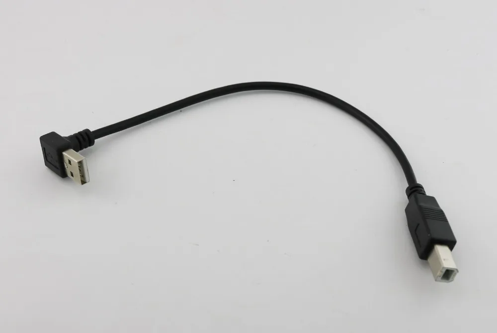 1pc USB 2.0 Type A Male Plug Down Angle to B Scanner Printer Data Adapter Cable 25cm | Электроника