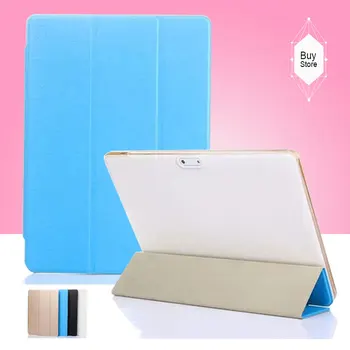 

Color PU Transparent Back Ultra Slim Light Weight Trifold Smart Cover Case for LUOGU 9.6 inch Tablet+Screen Protector+Stylus Pen