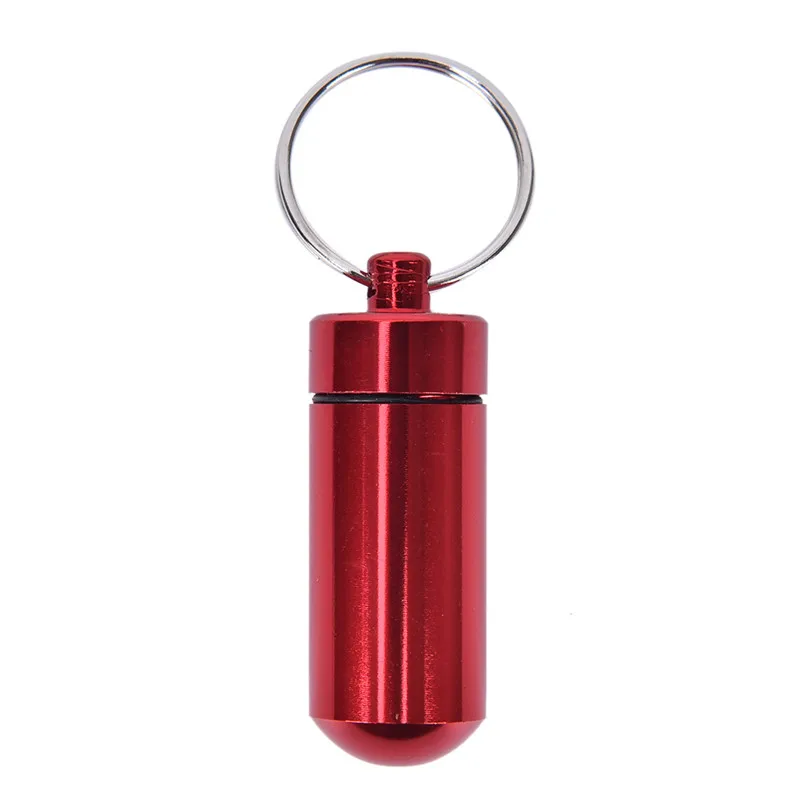 Портативный водонепроницаемый алюминиевый чехол для таблеток, контейнер для бутылок, держатель для ключей, карабин, чехол для таблеток