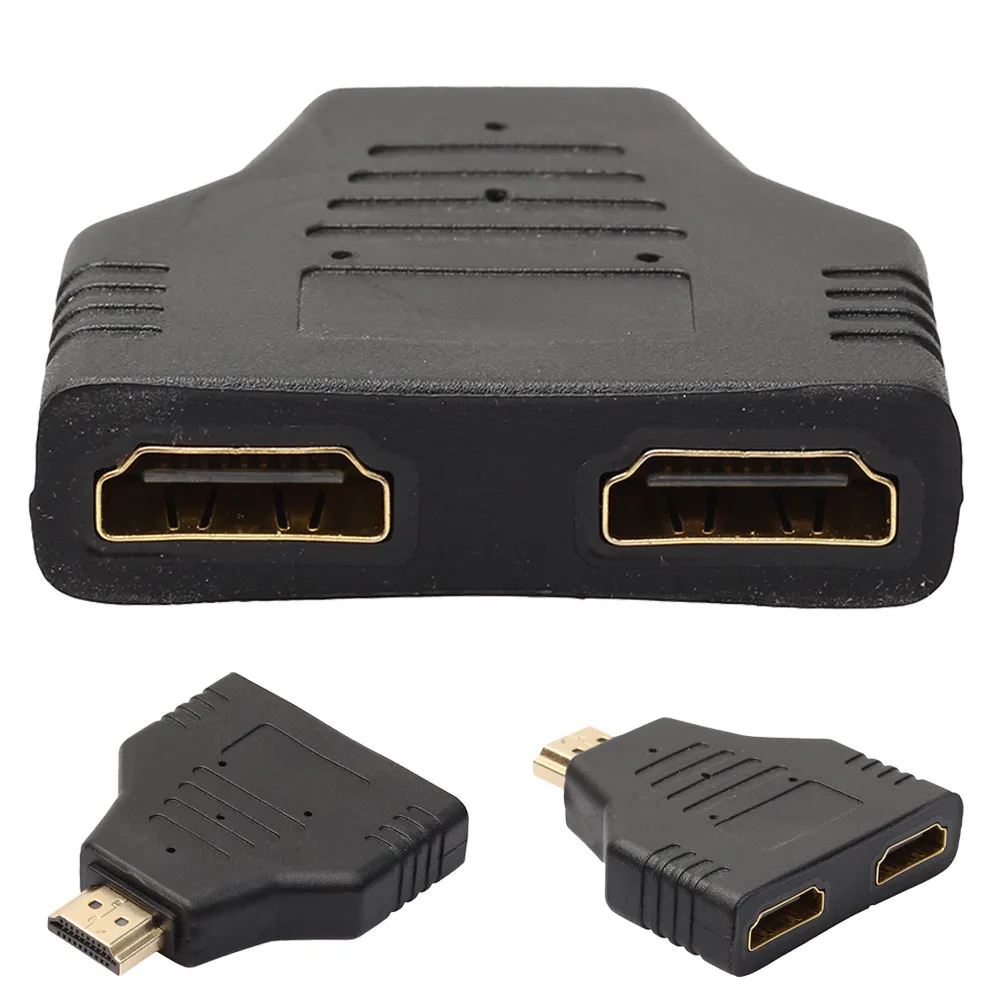 

HDMI Male To Dual HDMI Female 1 to 2 Way Splitter Adapter For HD TV Hot DH Adapter Cable Factory Price