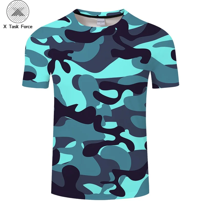 

Shine Blue Camo 3D Print t shirt Men Women tshirts Summer Casual Short Sleeve O-neck Top&Tee 2019 Streatwear DropShip
