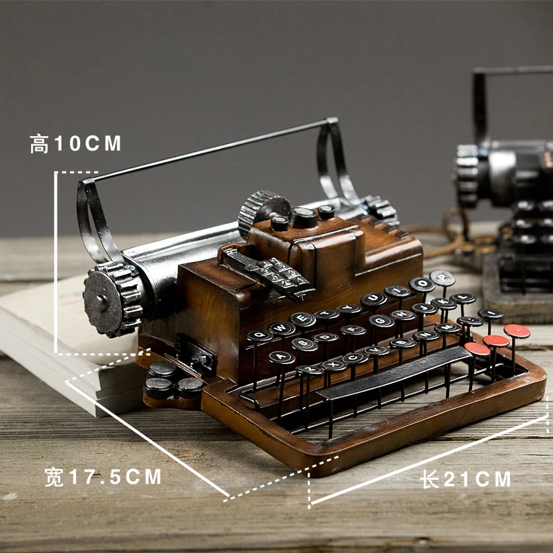 Винтажный потертый шик домашний декор для гостиной аксессуары современный декор орнамент модель пишущей машинки Северный - Цвет: Brown typewriter