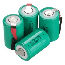 Baterias 2200mah 4/5 sc ni-cd gtf, 4 peças, 1.2v sub c com tab, para alimentação ferramentas,