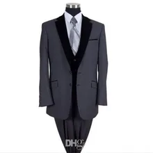 Новое поступление, стиль Morning, серый, черный смокинг для жениха, мужские платья, Лучший мужской костюм для жениха(куртка+ штаны+ жилет+ галстук
