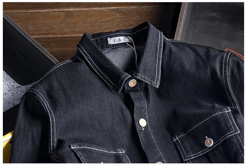Mcikkny Spring Autumn Men's Cargo Denim Bib Overalls Eagle Embroidery Jeans Jumpsuits For Male Suspender Pants  (2)