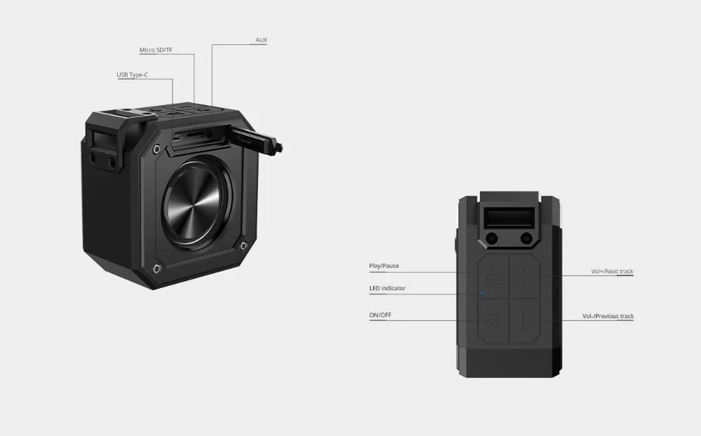 Tronsmart элемент паз Портативный Bluetooth Динамик IPX7 Водонепроницаемый превосходный бас 24 часов проигрывания на открытом воздухе Портативный мини Динамик