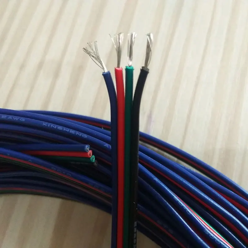 4 контактный медный провод из луженой меди удлинитель RGB Светодиодная лента 22AWG