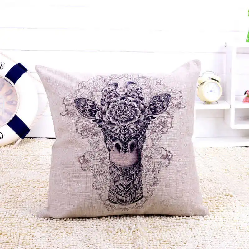

Attractive Giraffe Pattern Pillowcases Cover Super soft fabric Home Cushion Simple Geometric Throw Bedding Pillow Case Pillow Co