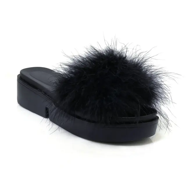 fluffy feather slippers