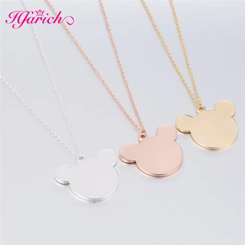 

Hfarich Popular Mickey Girls Christmas Gift Necklace Wedding Child Pendants Party Lovely Long Chain Cute Cartoon Style Jewelry