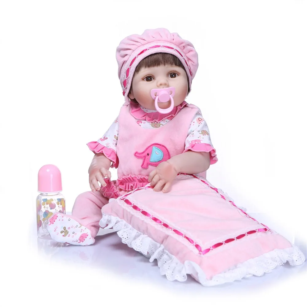 NPK 57 см полный Силиконовый Reborn Baby Doll Kid Playmate подарок для девочек винил девочка жива мягкие игрушки для Bebes Reborn Brinquedo