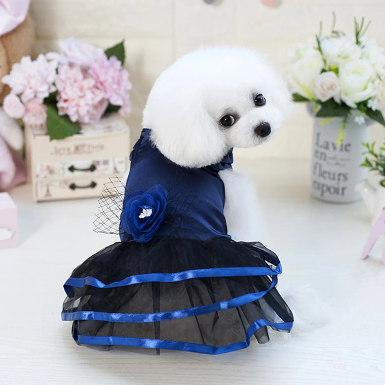 Платья для маленьких собак платье с цветочным рисунком