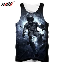 UJWI повседневная мужская космическая 3D печать дышащая майка летняя астронавт печатная Мужская мышечная рубашка Бодибилдинг жилетки одежда