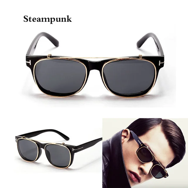 Cool Clip On Sunglasses Tom Men 2015 New Fashion Vintage Mirror Glasses