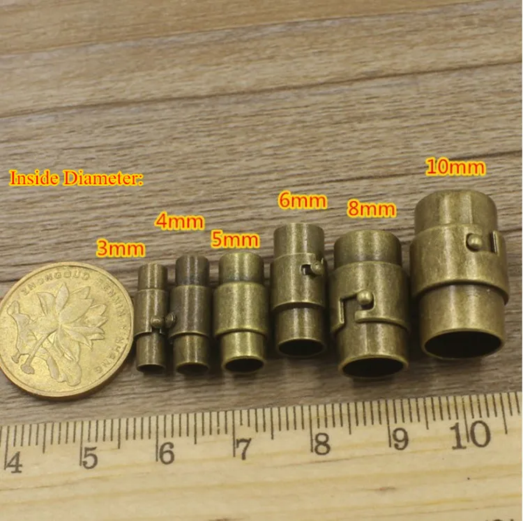 10x Твердый латунный Магнит застежки пряжки замок двойное страхование кожаный браслет соединитель для производства ювелирных изделий DIY ремесло