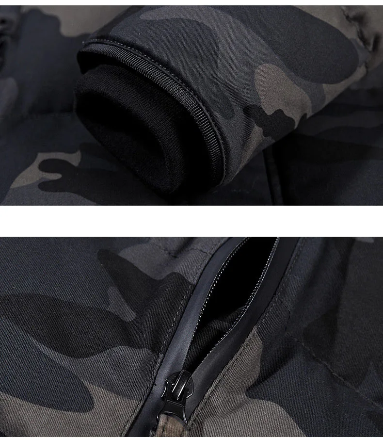 Hot Sale Winter Jacket Men Thicken Cotton Camouflage Parka Hiphop Chaquetas Hombre Mens Casual Streetwear Outerwear Hooded Coats fur parka