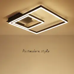 Спальня Металл LED потолочный светильник затемнения Дистанционное управление блеск верхнего света прямоугольник минимализм установлены