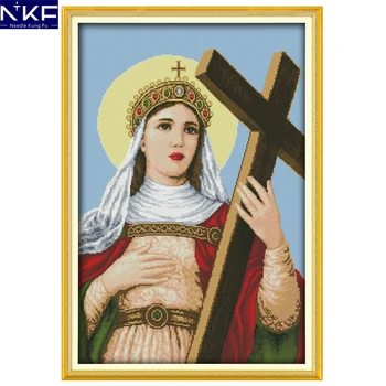 

NKF The Madonna Cross Stitch Pattern Needlework Religion Cross Stitch Kit Embroidery Cross Craft Cross Stitch for Home Decor