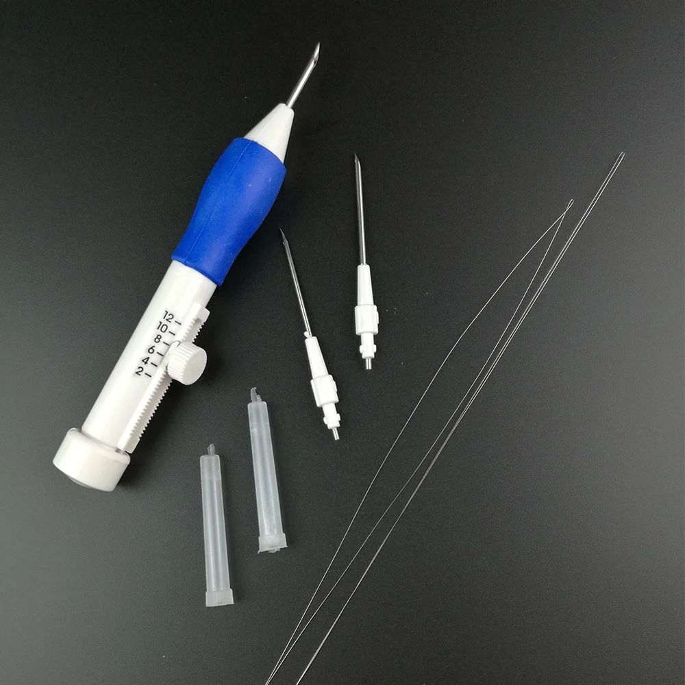 

DIY Punch Needle Set Embroidery Tools Punch Needle Needlework Hand Crafts Tools DIY Punch Needle Set w/ 3 Needles 2 Threaders