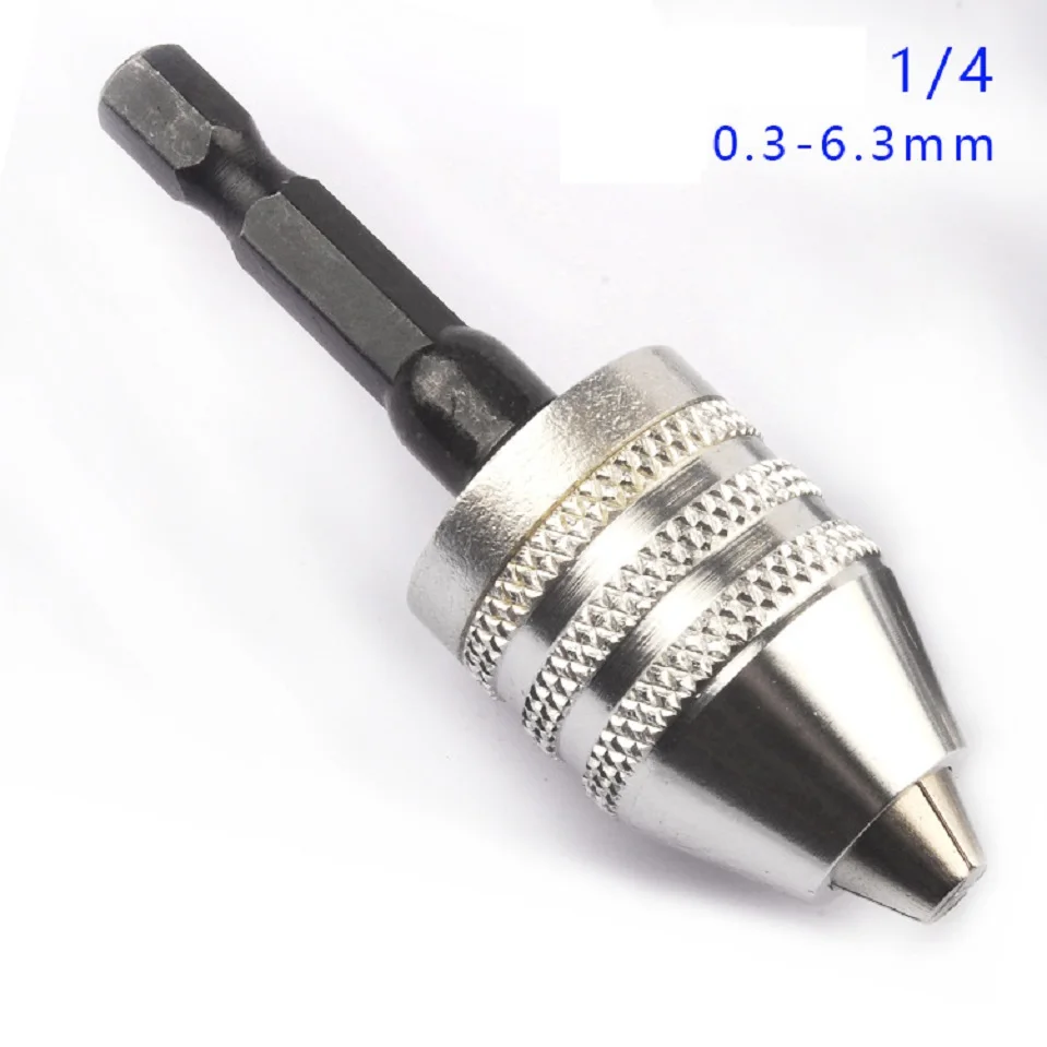 Hot 1Piece Mini Drill Chuck Conversion Chuck 0.3 6.5mm Clamp 1/4 Hex