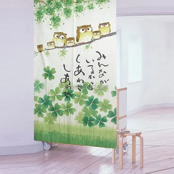 

High quality beautiful tricot yarn print owl door curtain air curtain kitchen curtain 85 150cm