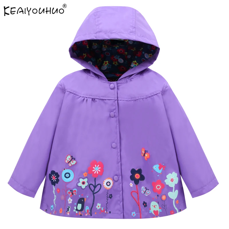 

KEAIYOUHUO Brands Windbreaker 2018 Autumn Jackets For Girls Outerwear Hooded Kids Raincoat Waterproof Casual Girls Coats Jackets