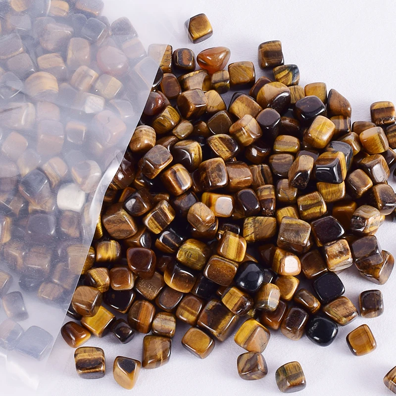 

Wholesale Natural Tiger Eye Tumbled stone crystal rock mineral Irregular polishing bead for Chakra garden home decoration