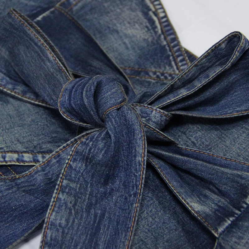 Модные джинсовые Ремни для Для женщин Широкие пояса Высокая Талия широкий пояс Узел платье корсет пряжкой рубашку талии печать для леди