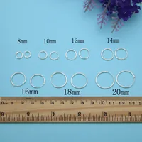 Fashion 925 Sterling Silver Earrings For Women Mini Small Hoop Earrings Ear Bone Buckle Round Circle Earrings 8mm-20mm aretes 2